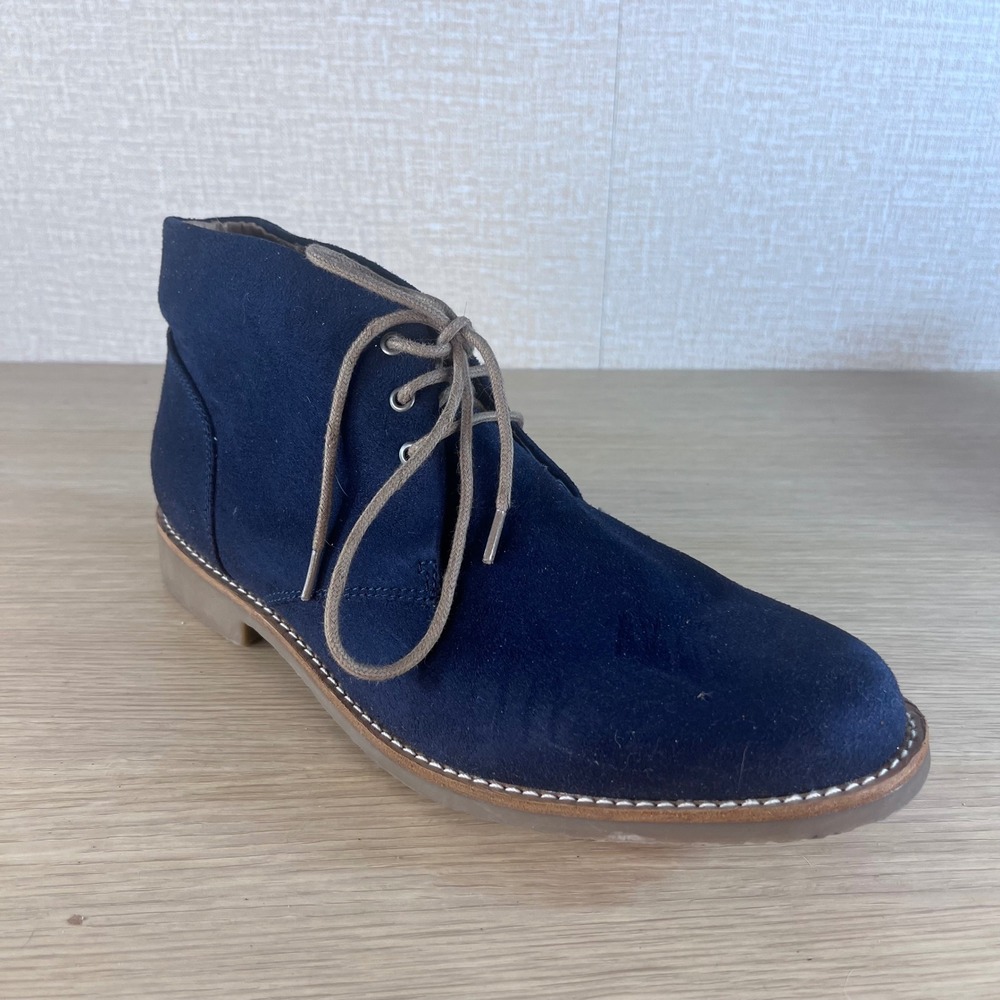 H&M Mens Navy Blue Faux Suede Chukka Desert Boots Size US 9 EUR P